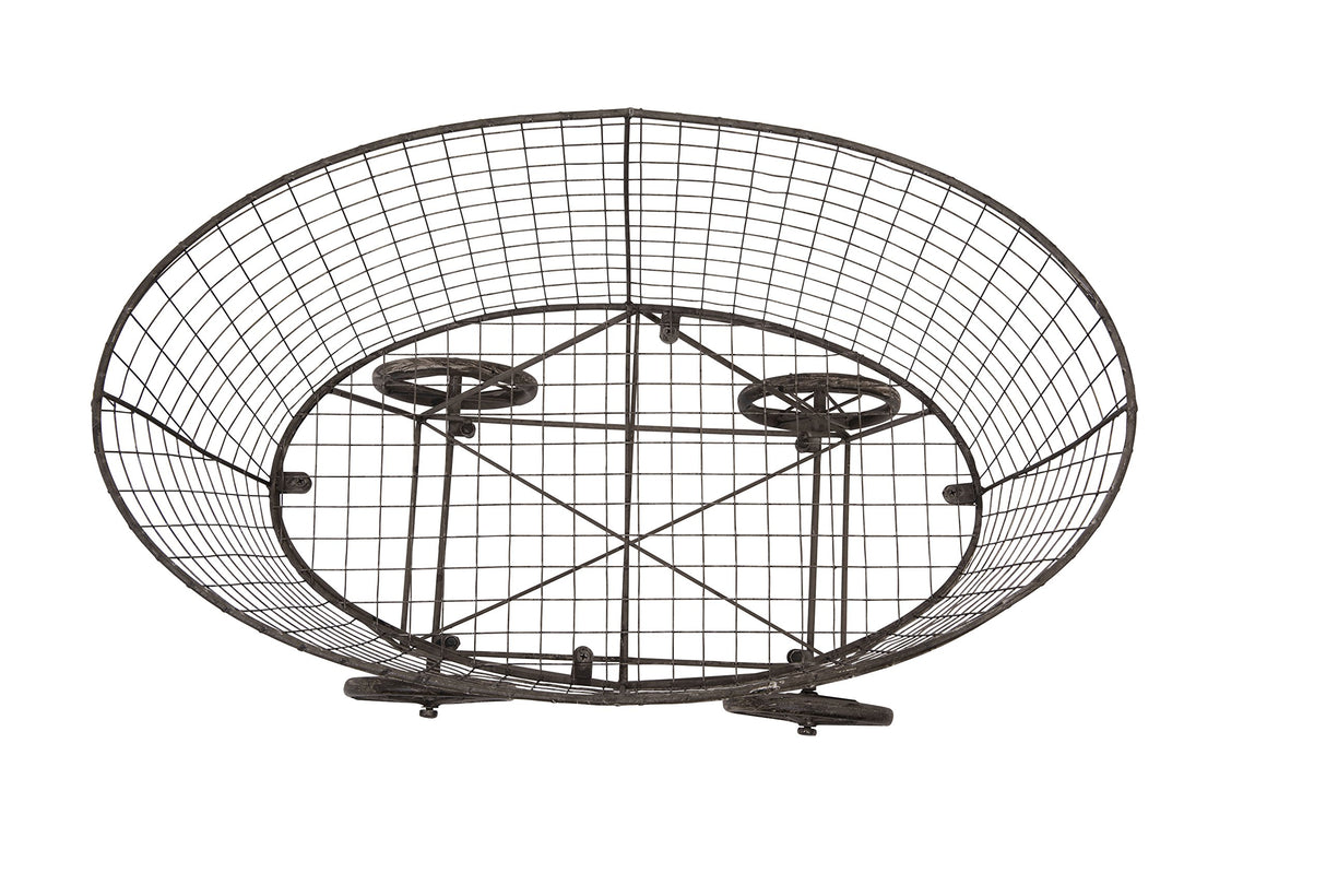 Creative Co-op Vintage Metal Laundry Basket with Wheels 25" x 15" x 26 3/4" (W x D x H) Creative Co-Op