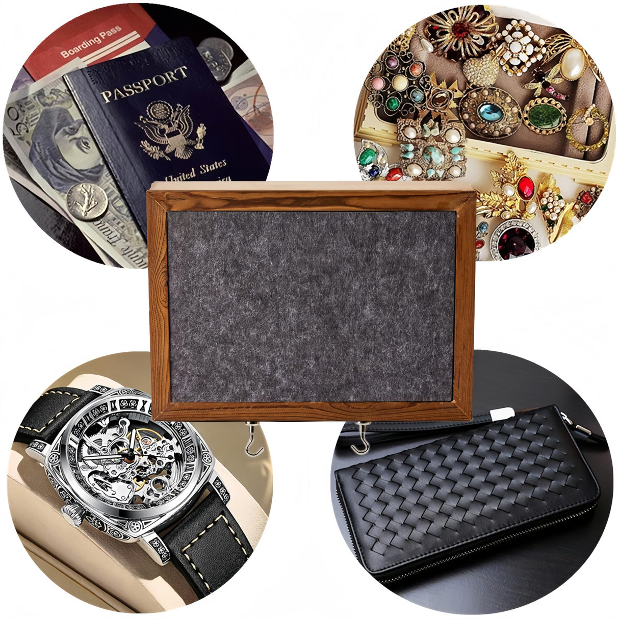 DeYoungArbeit Pistols Wall Cabinet with Magnetic Lock, Wall Shelf Gun Safe, Handmade Wooden Box Storage Indoor Gun Rack(Felt Cover) DeYoungArbeit