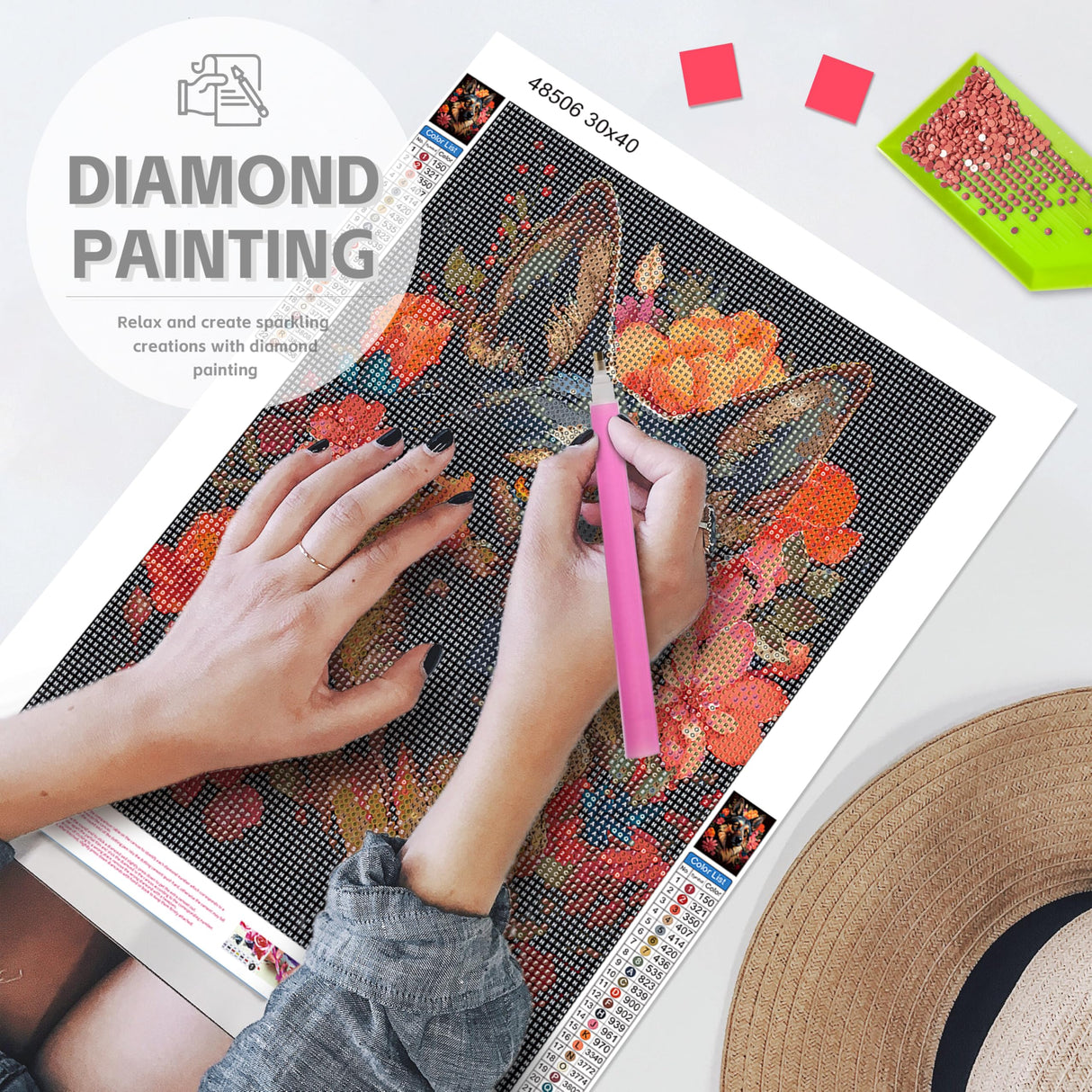 Diamond Art Kits for Adults, 5d DIY Flower Dog German Shepherd Full Drill Diamond Painting Kits for Adults Beginners, Diamond Painting Art Craft Kits for Adults, Wall Home Decor(No Frame) 12x16 Inch GVYGVY