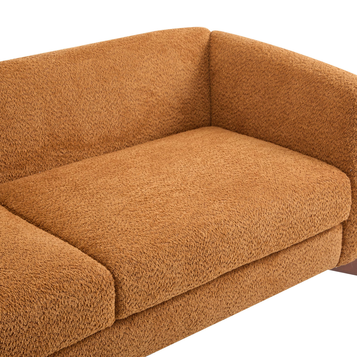 Christopher Knight Home Almab 82 Inches Sofa Couch, Cozy Boucle Upholstered 3-Seater Sofa, Wood Frame Couch, Comfy Couches for Living Room and Office, Modern Sofa, Caramel Brown Christopher Knight Home