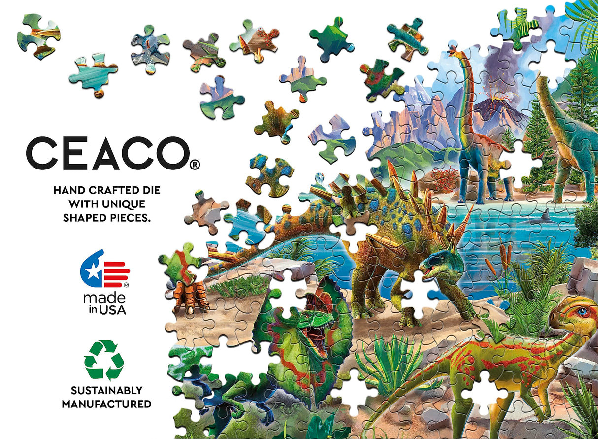 Ceaco - Glow in The Dark - Dinoland - 100 Piece Jigsaw Puzzle Ceaco