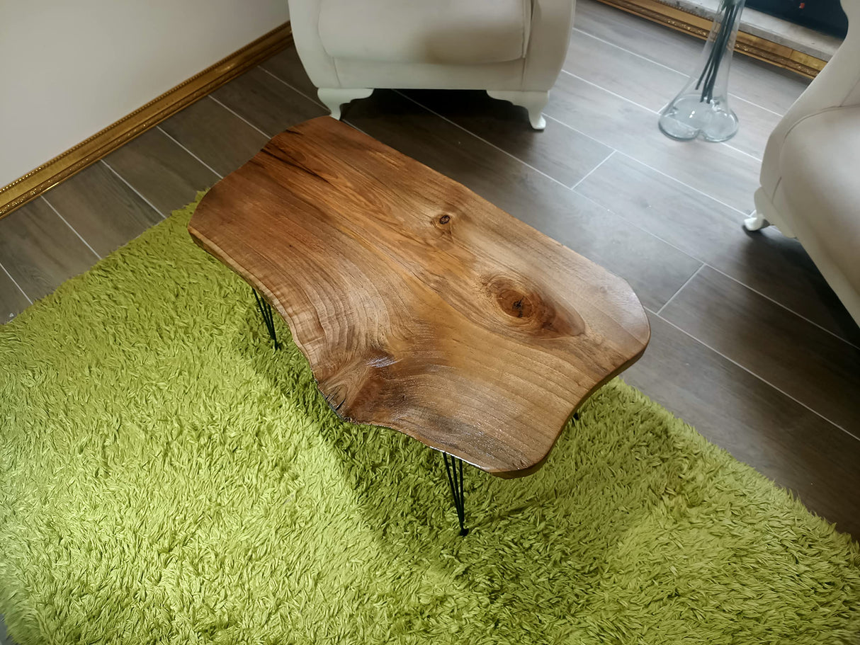 skilled hands Live Edge Coffee Table Walnut Tree Rustic Coffee Table Center Table Natural skilled hands