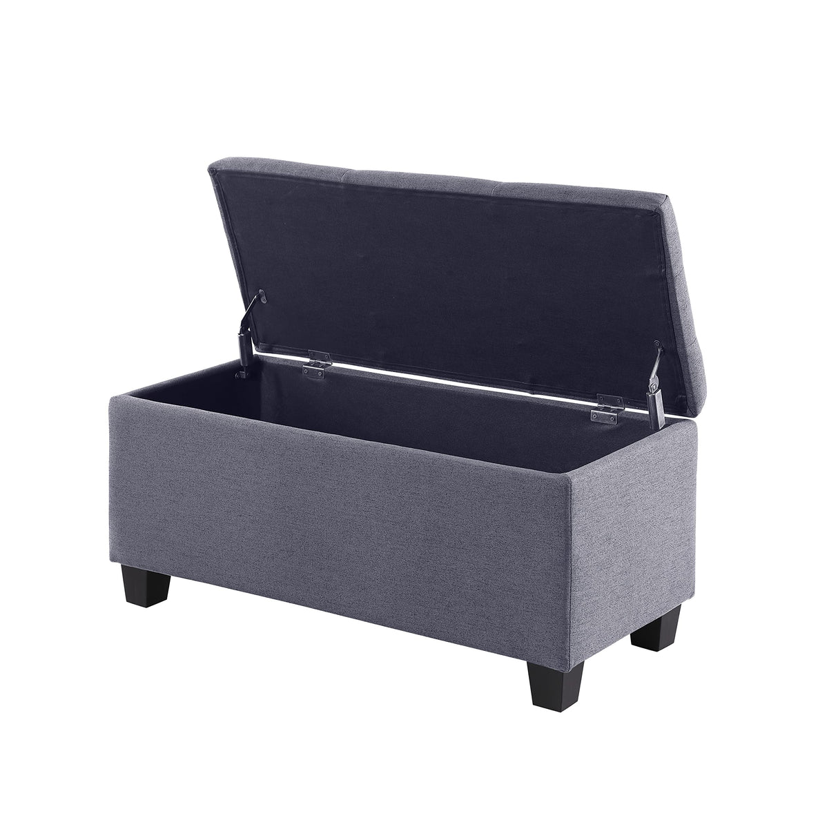 Tassullo Hinged Storage Ottoman Set of 3, 38'' Living Room Storage Bench with Thick Seating, 2pcs Small Square Dorm Stool Couch Side Foot Rest Tassullo