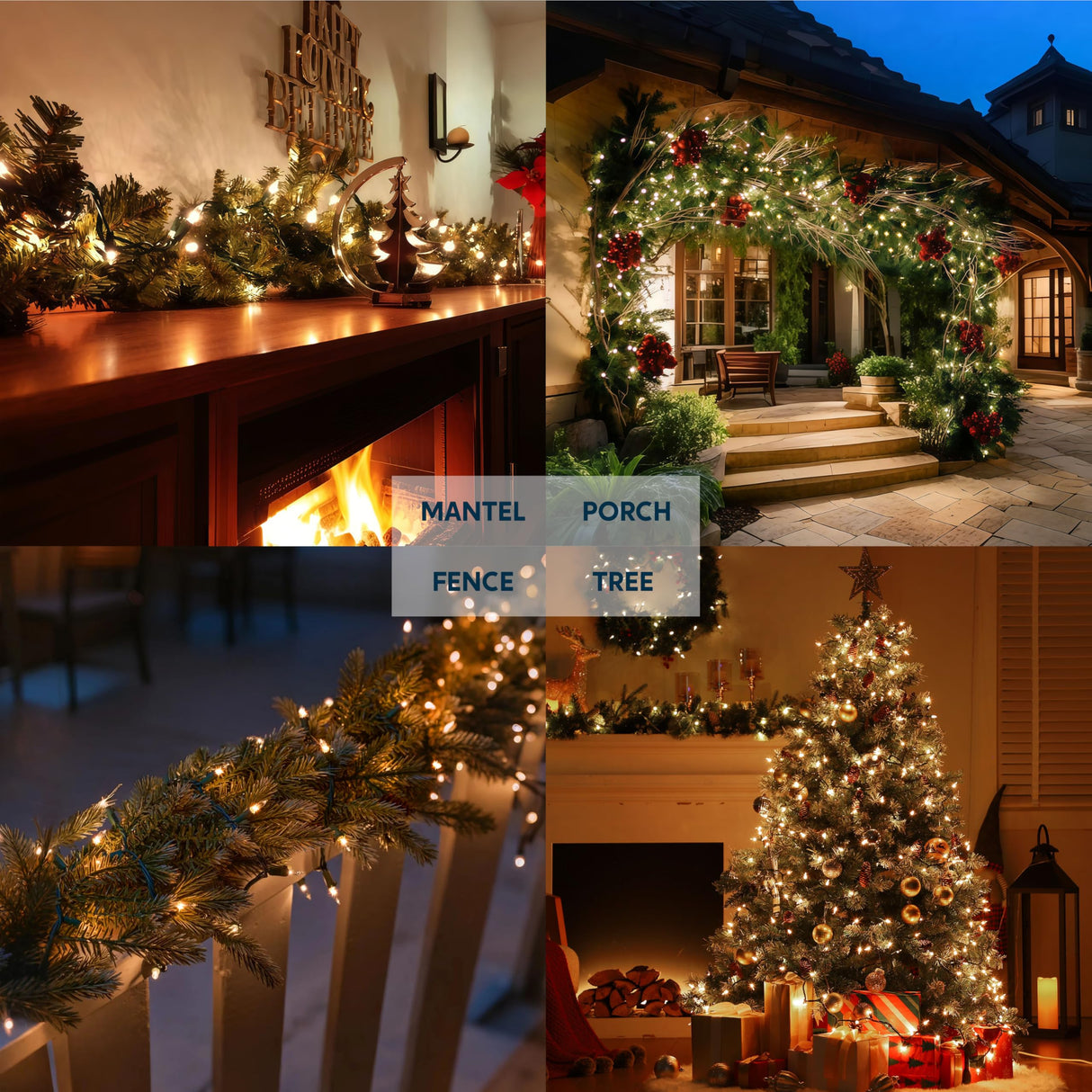 Joiedomi Clear Christmas String Lights Indoor,300(3x100) Mini Warm White Fairy Light,64.2 FT Lighting Decor for Patio Dorm Classroom Bedroom Holiday Wedding Party Garland Birthday Festival,Green Wire Joiedomi