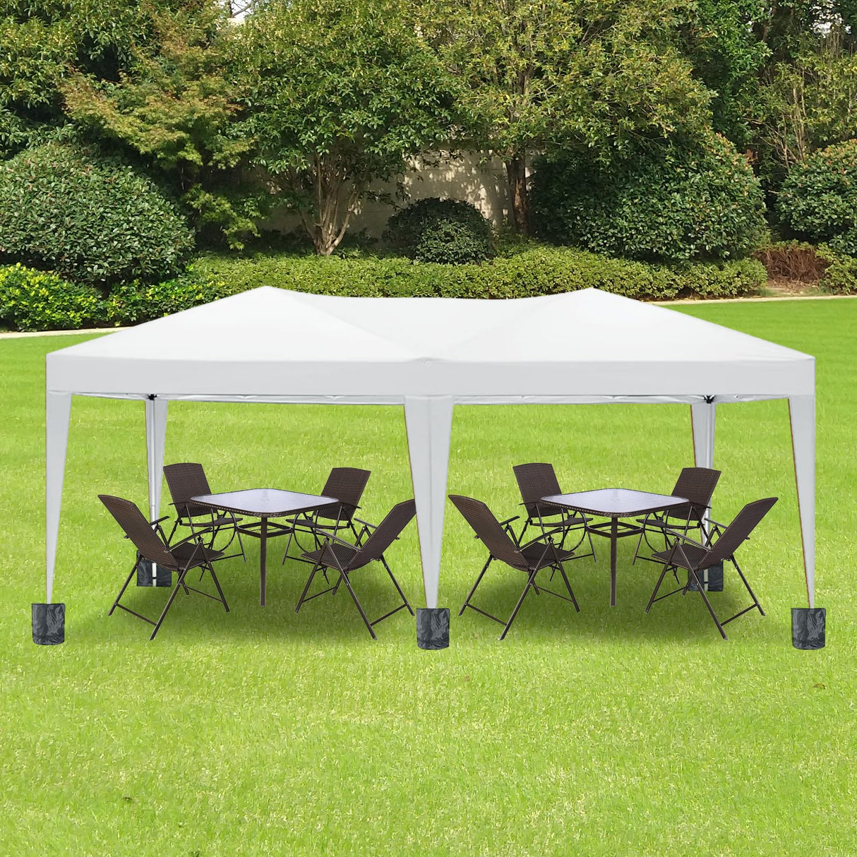 10x20 White Pop Up Canopy Tent with 6 Removable Sidewalls Commercial Heavy Duty All Weather Waterproof Outdoor Canopy Wedding Tents for Parties Gazebo with Carry Bag and 6 Sandbags susici