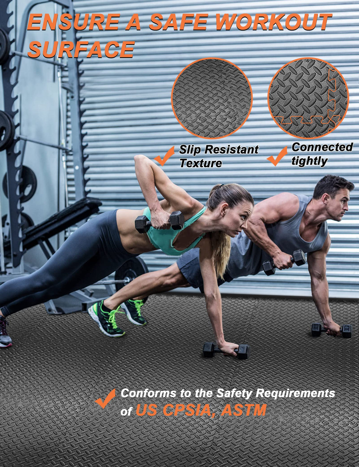 innhom Gym Flooring Gym Mats Exercise Mat for Floor Workout Mat Foam Floor Tiles for Home Gym Equipment Garage, 24 Pieces Black innhom