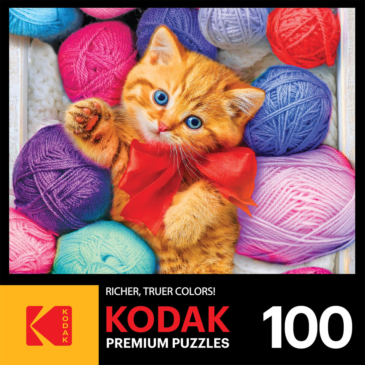 RoseArt - Kodak Premium - Cuddly Yarn Box - 100 Piece Jigsaw Puzzle for Kids and Adults RoseArt
