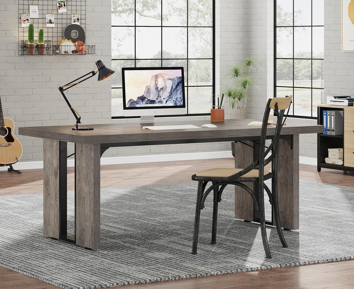 Tribesigns 6FT Conference Table, 70.9" L x 31.5" W Meeting Table for 6, Rectangular Seminar Table Boardroom Table for Office Meeting Conference Room Tribesigns