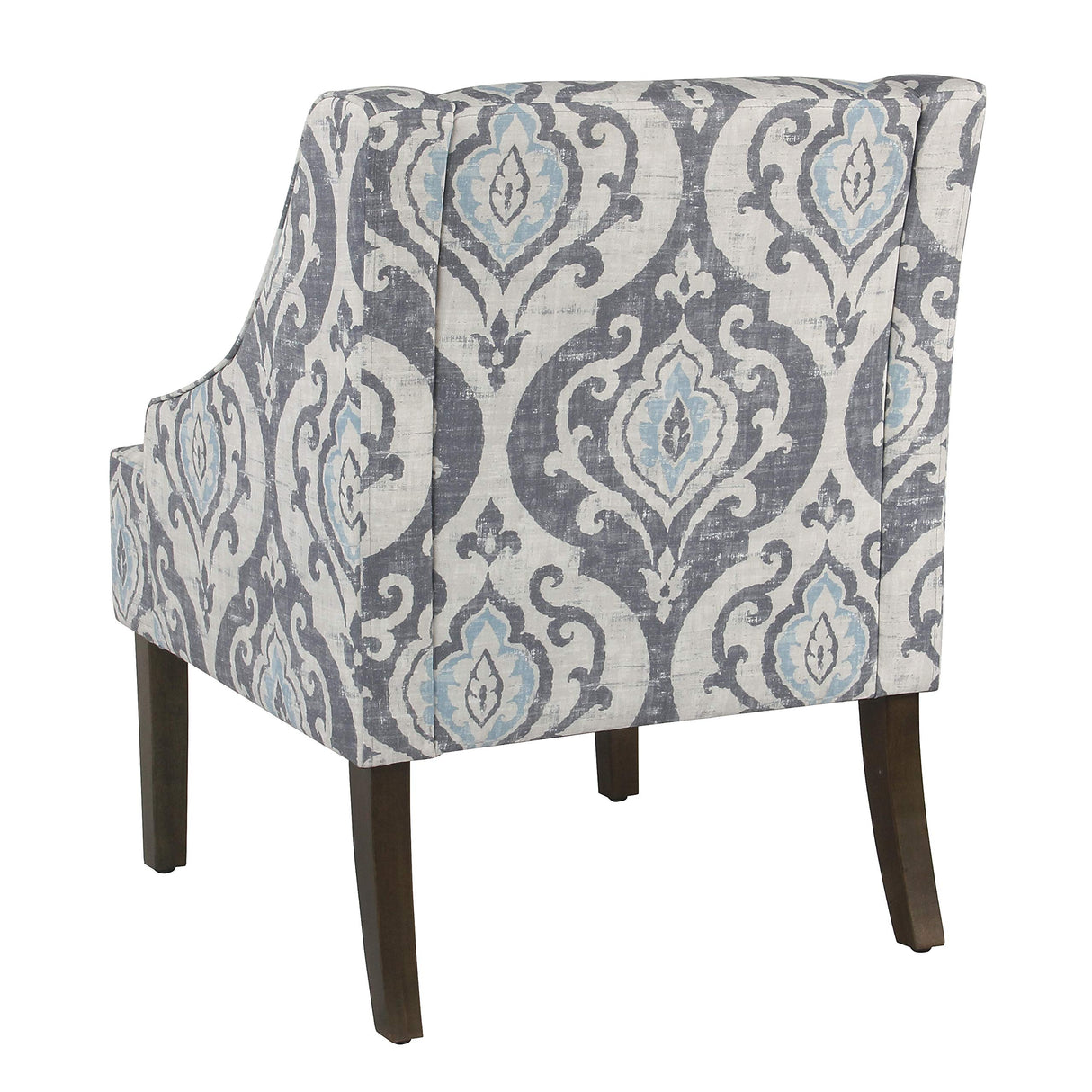 HomePop Velvet Swoop Arm Accent Chair, Suri Blue HomePop