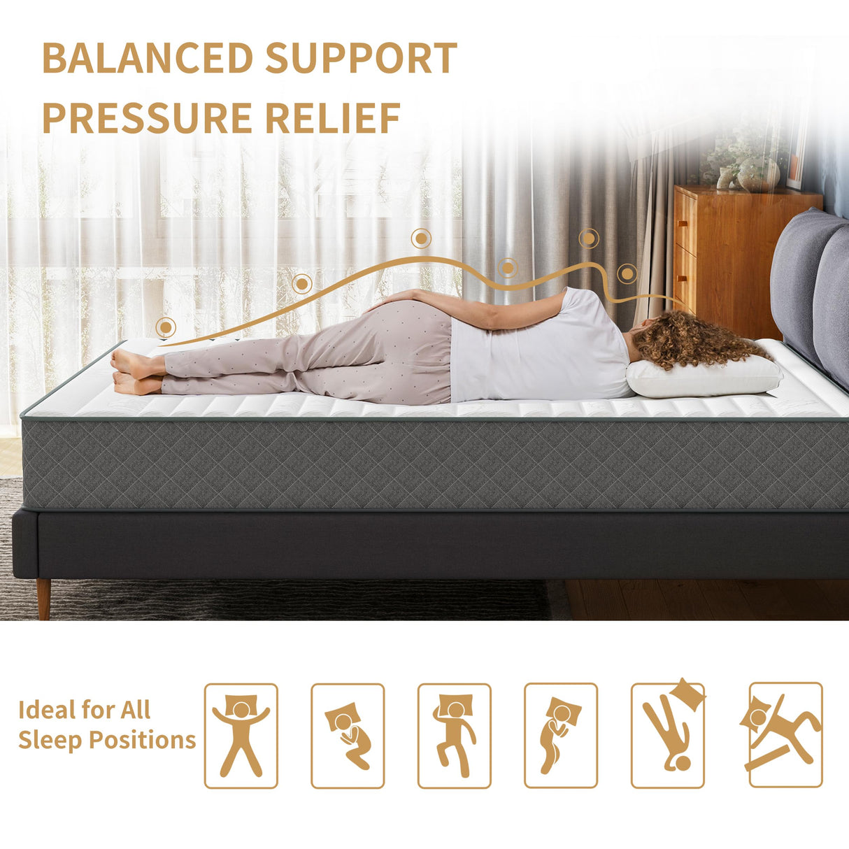 PurrJoys Mattress Double Mattress, 10 Inch Hybrid Memory Foam Firm Full Size Mattres with Hybrid Full Bed Matress in a Box Pressure Relief & Supportive Full Size Mattresses PurrJoys