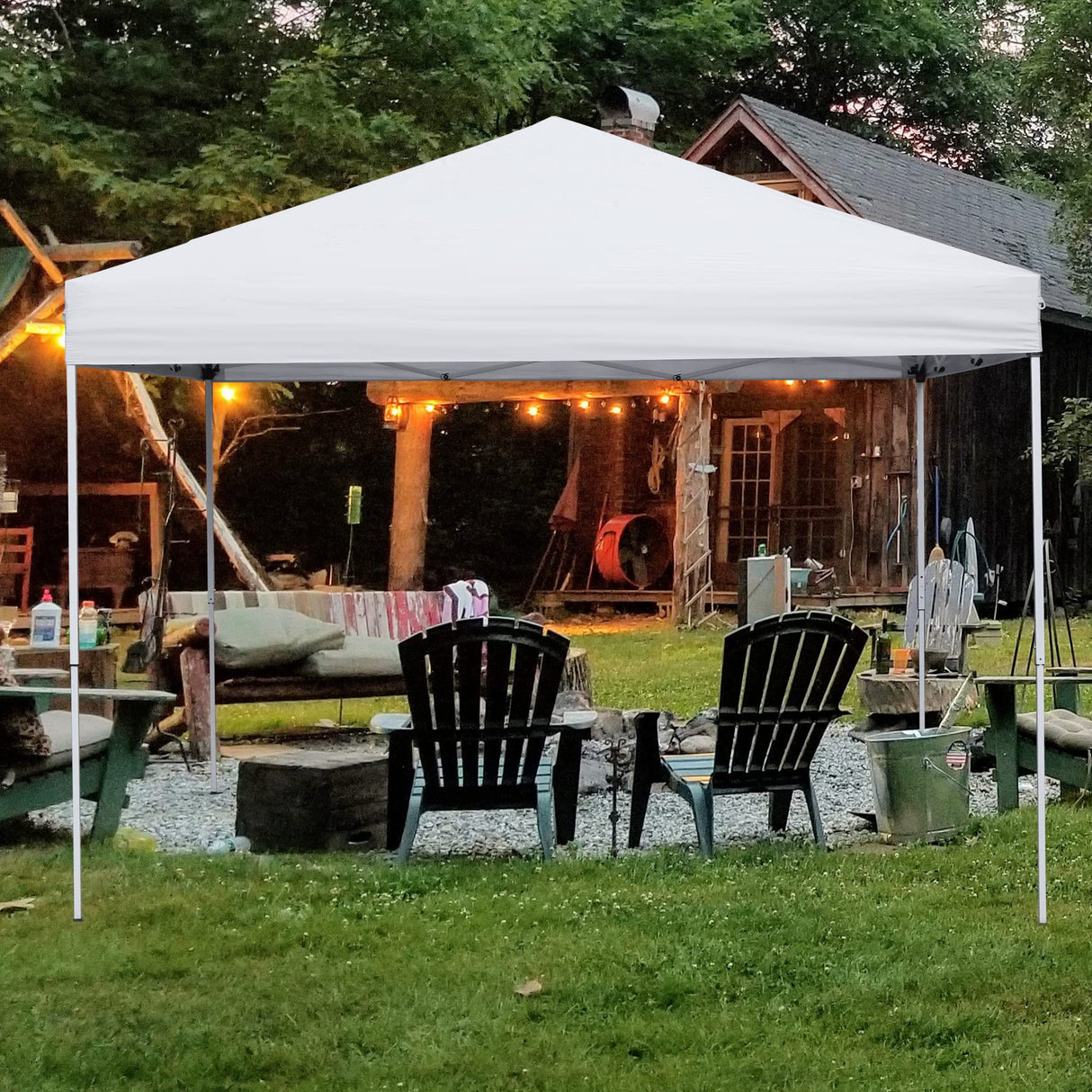 ZENY 10x10 Pop Up Canopy Tent Easy Set-up Outdoor Patio Canopy Adjustable Straight Leg Heights Instant Shelter with Wheeled Bag, Ropes ZENY