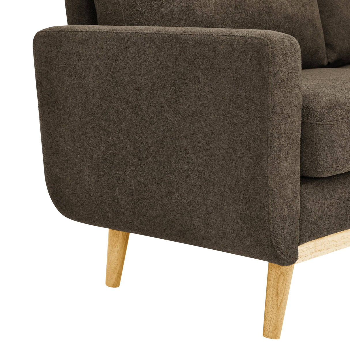 65" W Brown Loveseat Sofa, Mid Century Modern Love Seat Couches for Living Room, Button Tufted Upholstered Small Couch for Bedroom, Solid Wood Legs and Easy to Install Love Seats Furniture (Brown) Klwenas Maec