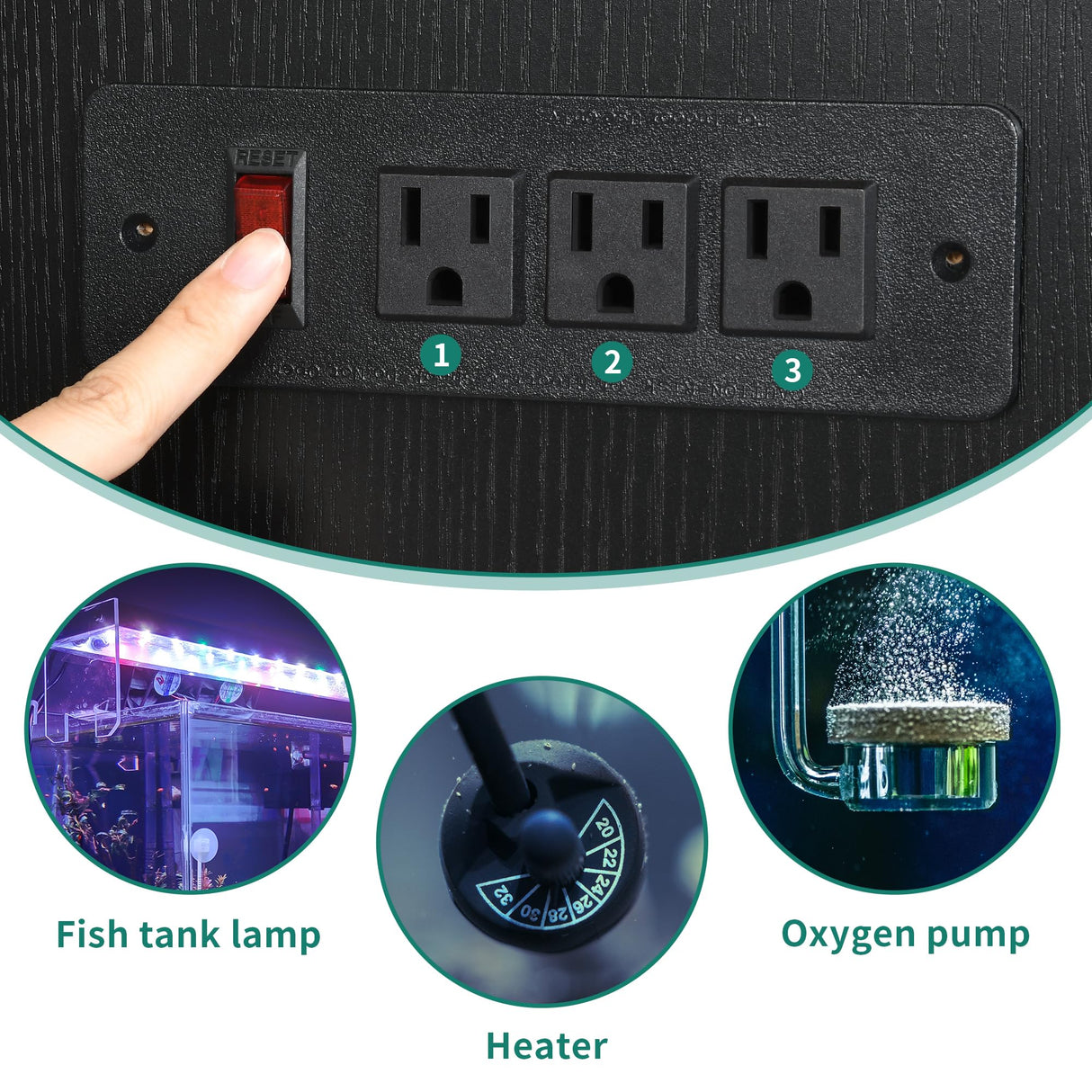 DWVO 55-75 Gallon Aquarium Stand with Power Outlets, Cabinet for Fish Tank Accessories Storage - Heavy Duty Metal Fish Tank Stand Suitable for Turtle Tank, Reptile Terrarium, 860LBS Capacity, Black DWVO