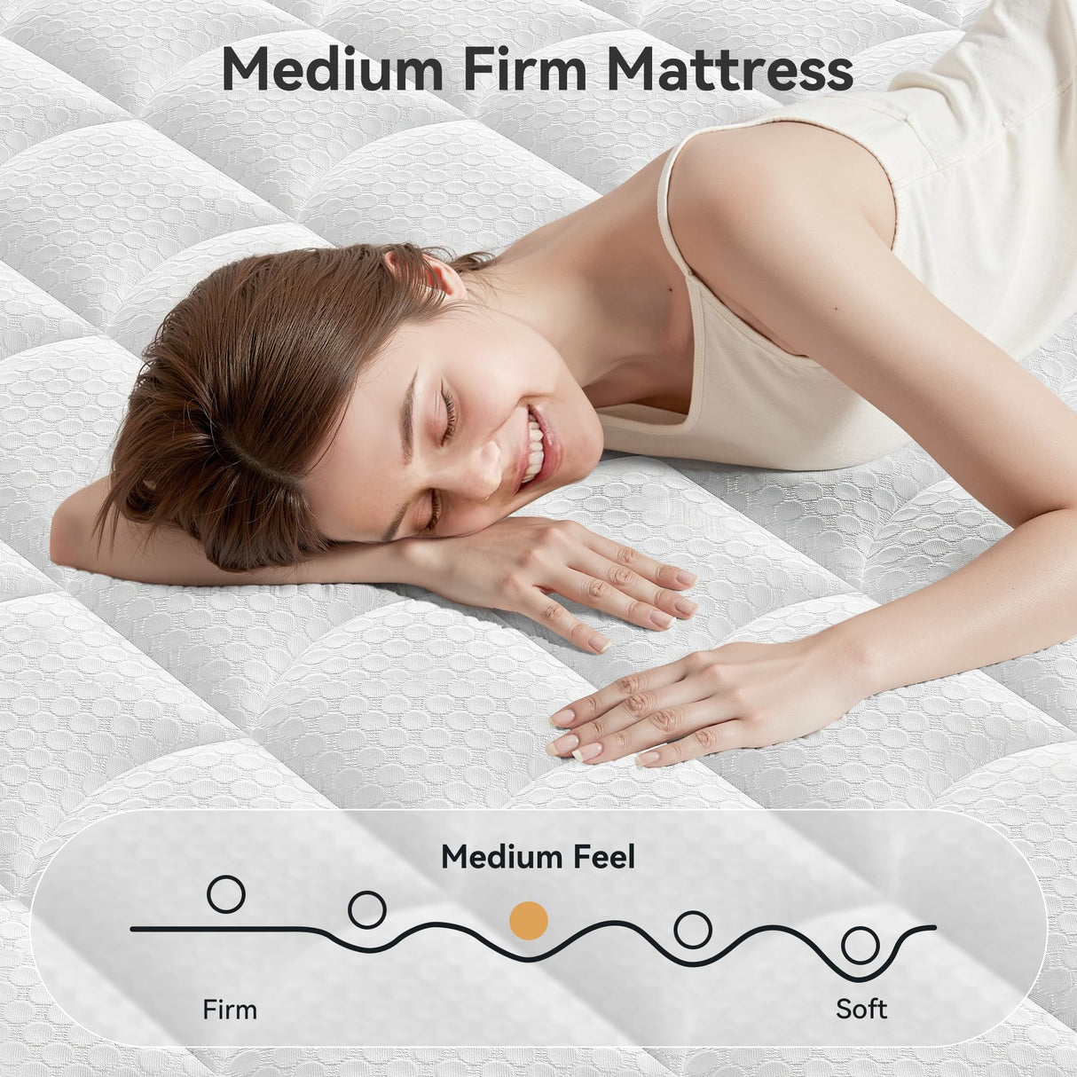 WFGEY King Size Mattress, 12 Inch King Mattress in a Box with Memory Foam and Individual Pocket Springs, Motion Isolation, Pressure Relief, Medium Firm Feel, Cool & Comfortable Sleep, Breathable WFGEY