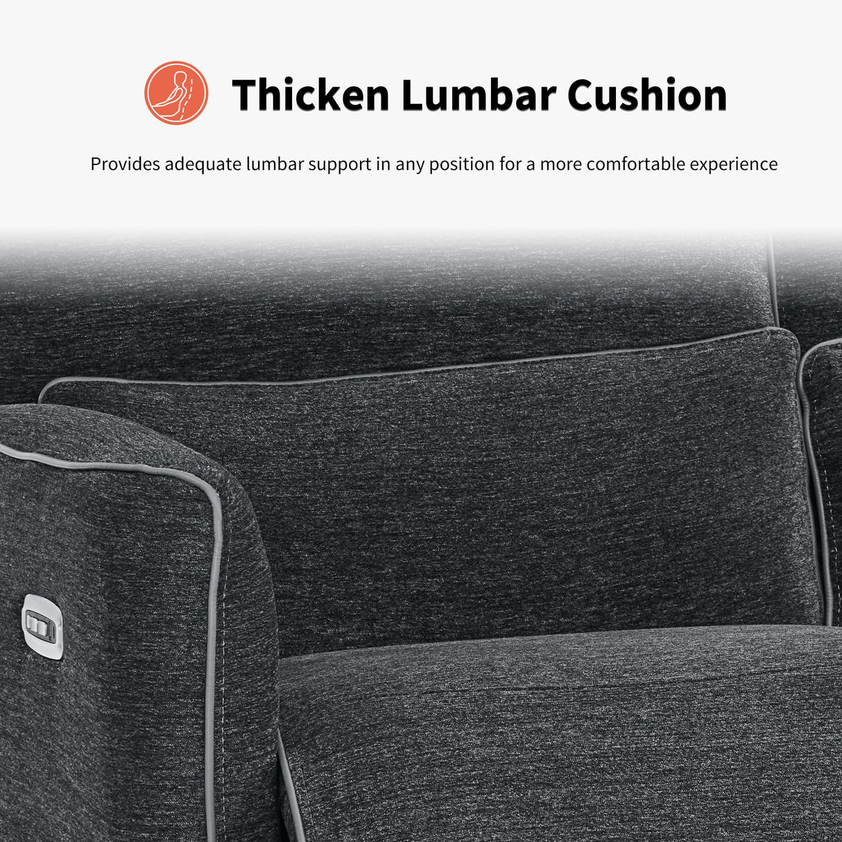 MCombo 60" Wall Hugger Power Reclining Loveseat Sofa with Adjustable Headrest, RV Recliner Loveseat with USB and Type C Charge Ports for Small Spaces 6924 (Dark Grey) MCombo