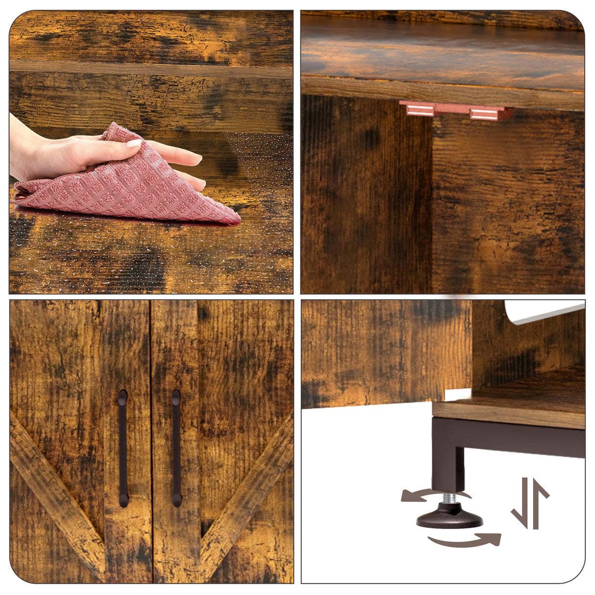 Herture Large Cat Litter Enclosure for 2 Cats - Hidden Litter Box Furniture with Shelf, Brown PG05MWN Herture