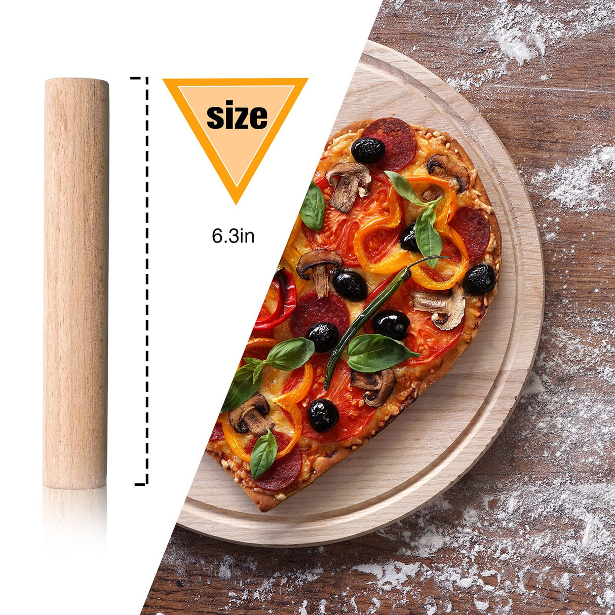 Small Wooden Rolling Pin, Dumpling Dough Roller Wooden Mini Rolling Pins Kitchen Utensil Tool for Fondant, Pasta, Bread, Pastry, Cookies, Pizza, Pie, Cylinder Style, 6.3 Inch (3 Pieces) Patelai