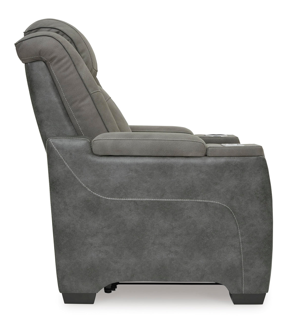 Signature Design by Ashley Next-Gen DuraPella Modern Faux Leather Power Recliner with Adjustable Headrest, Gray Signature Design by Ashley