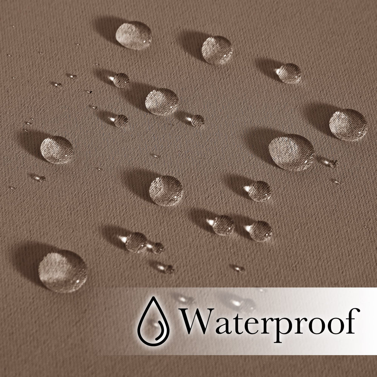 NICETOWN 2 Panels Weighted Blackout Curtains Patio Waterproof Outdoor Curtains, Thermal Insulated Top & Bottom Grommet & Back Tab Wind-Break Drapes Privacy for Pergola, W52 by L84, Tan-Khaki NICETOWN