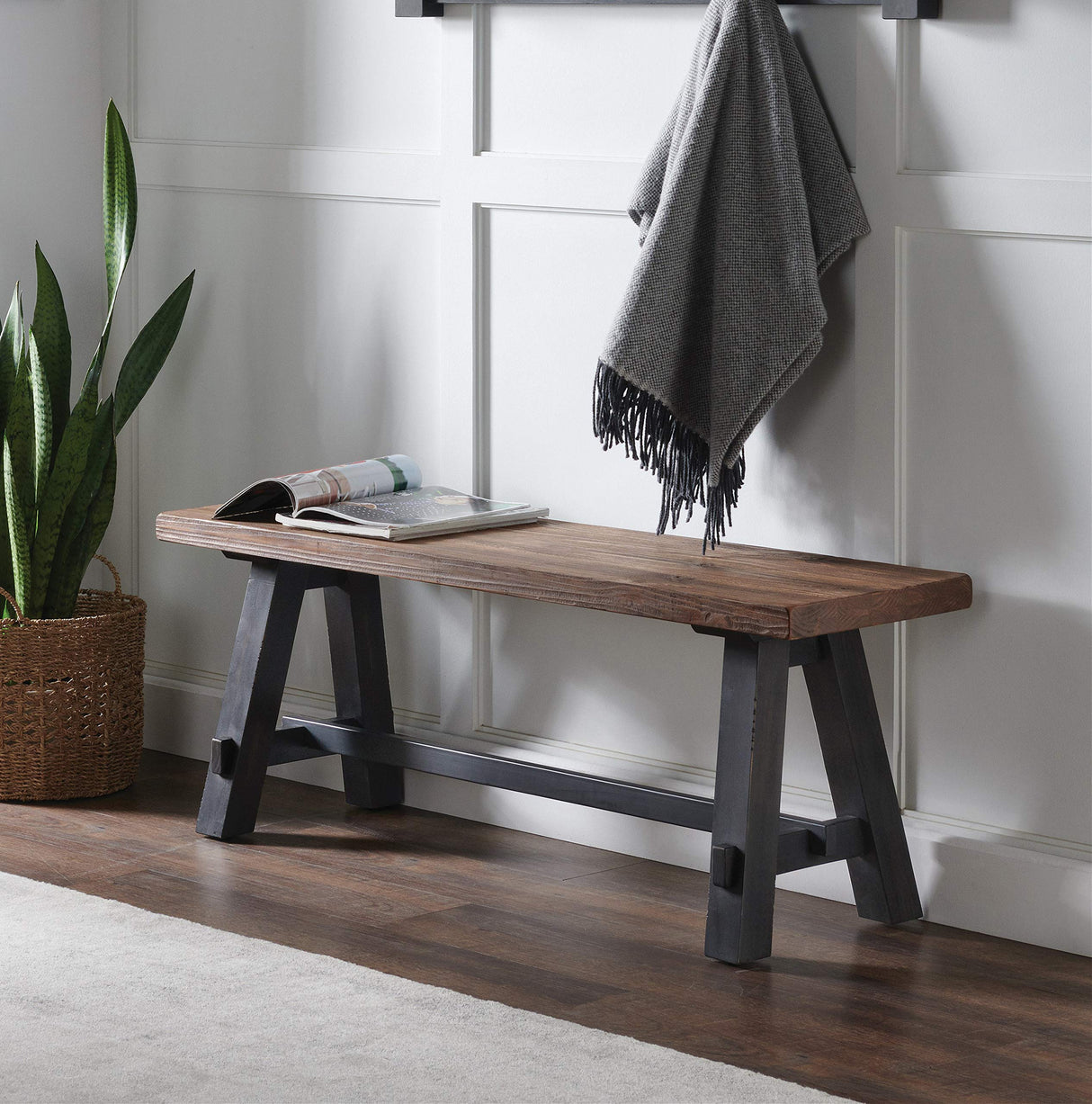 Alaterre Furniture Adam 48" L Solid Wood Bench Alaterre Furniture