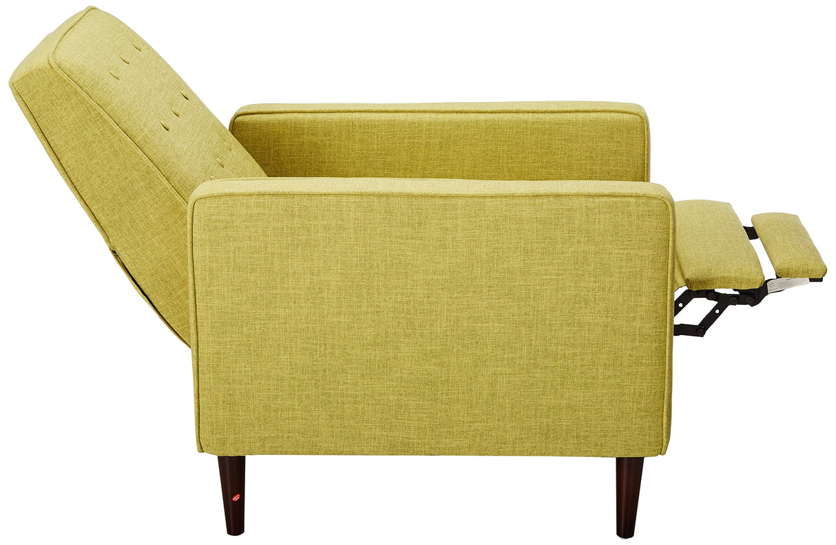 Christopher Knight Home Mervynn Mid-Century Modern Fabric Recliner, polyester, Muted Green / Dark Espresso Christopher Knight Home