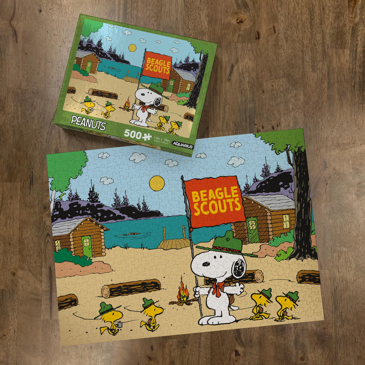 AQUARIUS Snoopy Camp Beagle Scouts 500pc Puzzle (500 Piece Jigsaw Puzzle) - Glare Free - Precision Fit - Officially Licensed Peanuts Merchandise & Collectibles - 14x19 Inches AQUARIUS