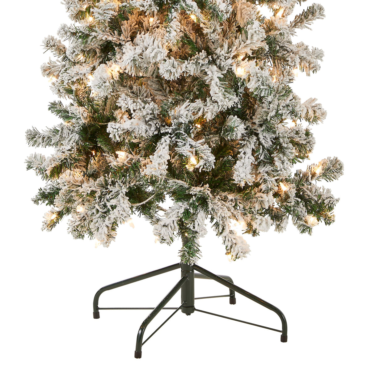 National Tree Company First Traditions Pre-Lit Acacia Flocked Tree Medium Christmas Tree, Clear Incandescent Lights, Plug in, 6 ft National Tree Company