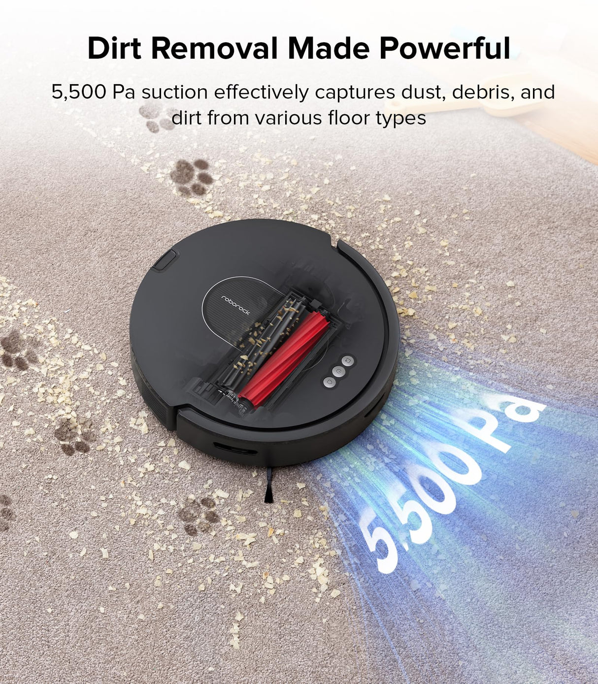 roborock Q5 Max+ Robot Vacuum with Self-Empty Dock, Upgraded from Q5+, 5500 Pa Suction, DuoRoller Brush, Hands-Free Cleaning for up to 7 Weeks, PreciSense LiDAR Navigation, App & Voice Control roborock