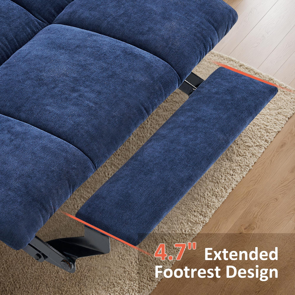 MCombo Power Lift Recliner Chair with Extended Footrest for Elderly People, Fabric 7287 (Navy Blue, Medium-Regular) MCombo