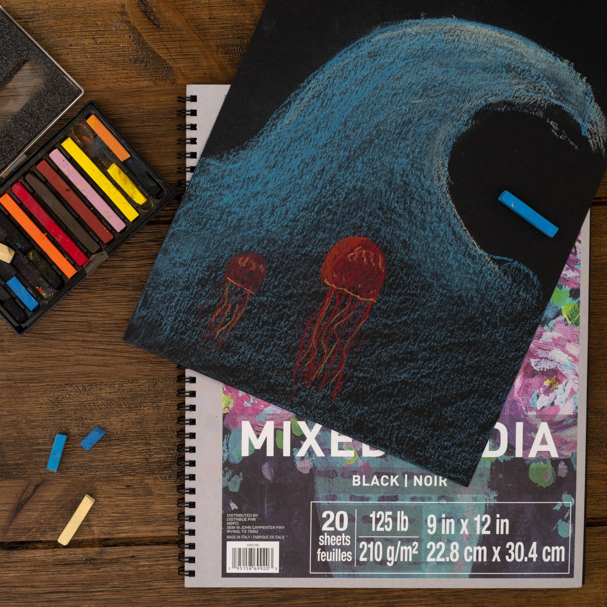 Black Mixed Media Pad by Artist's Loft™ 125lb/210gsm, 20 Sheets Artist's Loft