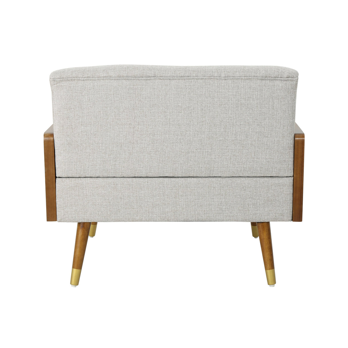 Christopher Knight Home Greta Mid Century Modern Fabric Club Chair, Beige, Dark Walnut 30.5D x 37.75W x 33H in Christopher Knight Home