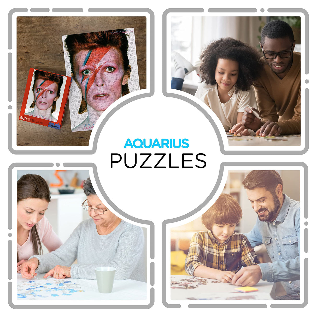 AQUARIUS David Bowie Aladdin Sane Puzzle (500 Piece Jigsaw Puzzle) - Glare Free - Precision Fit - Officially Licensed David Bowie Merchandise & Collectibles - 14 x 19 Inches AQUARIUS