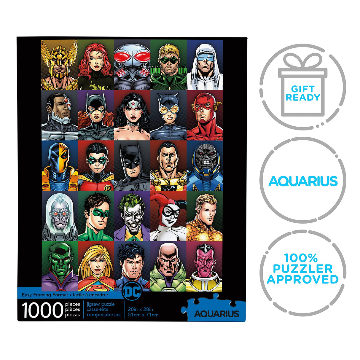 AQUARIUS DC Comics Puzzle Cast Faces (1000 Piece Jigsaw Puzzle) - Officially Licensed DC Comics Merchandise & Collectibles - Glare Free - Precision Fit - 20 x 28 Inches AQUARIUS