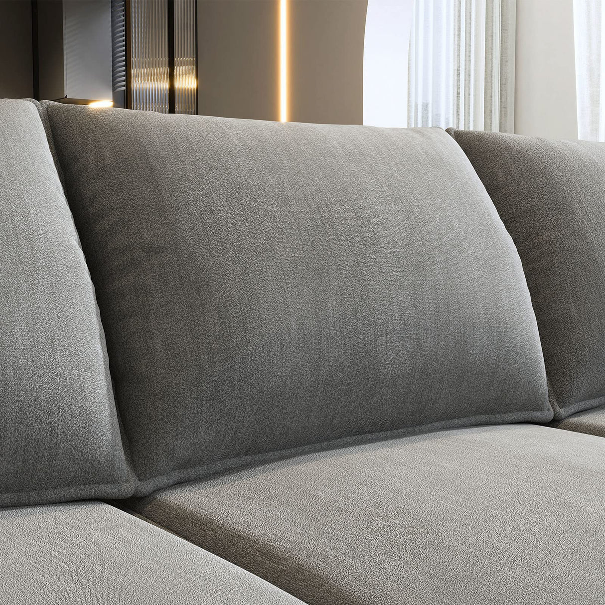 HONBAY Oversized Modular Sectional Sofa Modern Fabric Sectional Couch with Reversible Chaise U Shaped Modular Sofa Set Sleeper Sectional Couch with Stoarge Seats in Grey HONBAY