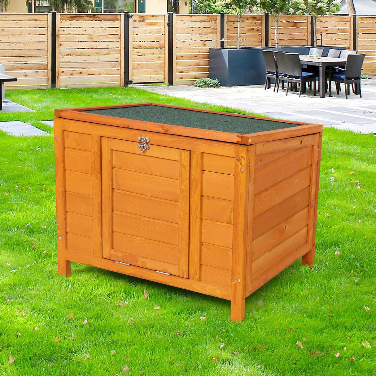 COZIWOW 24inches Wooden Catio Outdoor Cat House Small Animal House,Rabbit Hutch Indoor,Stable Weatherproof Bunny Cage Pet Shelter for Small Cat Dog Rabbit Guinea Pig(Orange) COZIWOW