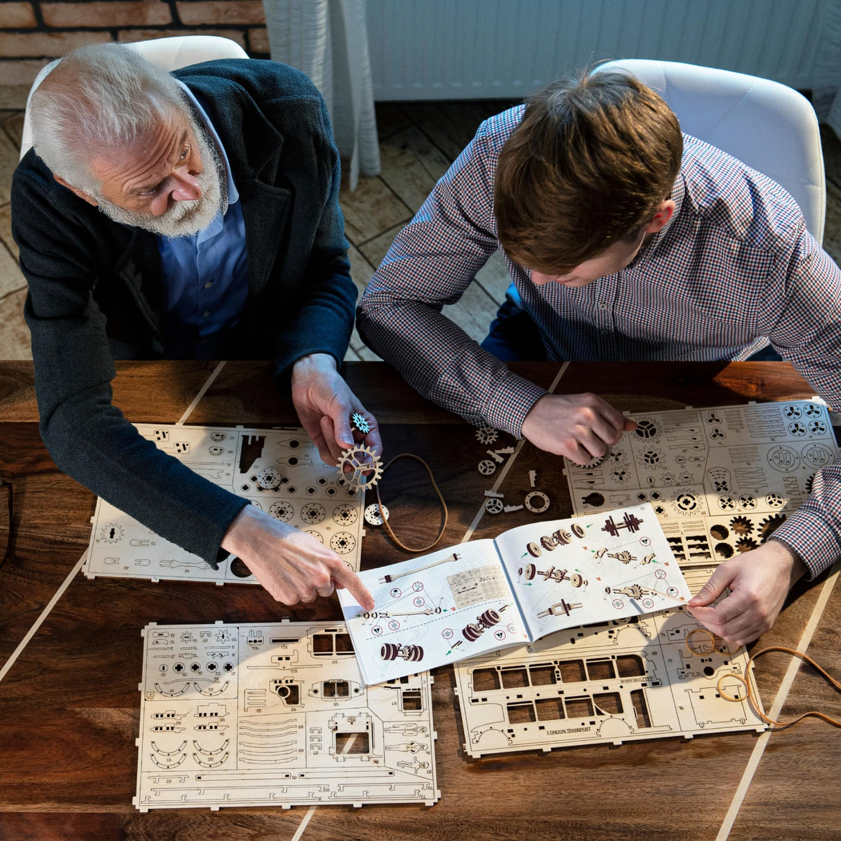 WOODEN.CITY 3D Puzzles for Adults - Industrial Vintage Wall Clock Model Kit - Wooden Puzzles - Mechanical Clock Building Kit WOODEN.CITY