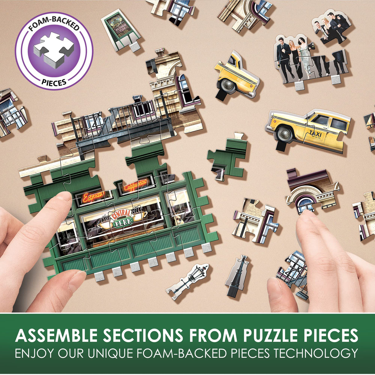 Wrebbit3D Friends Central Perk 3D Puzzle for Teens and Adults | 440 Real Jigsaw Puzzle Pieces | Not Just an Ordinary Model Kit for Adults for All Fans of The Friends TV Series Wrebbit3D