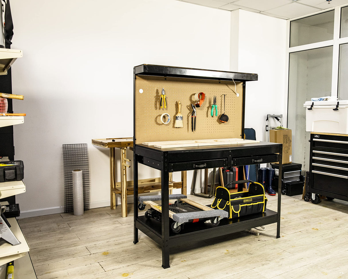 Olympia Tools Multi-Purpose Workbench With Light, 82-802 , Black Olympia Tools