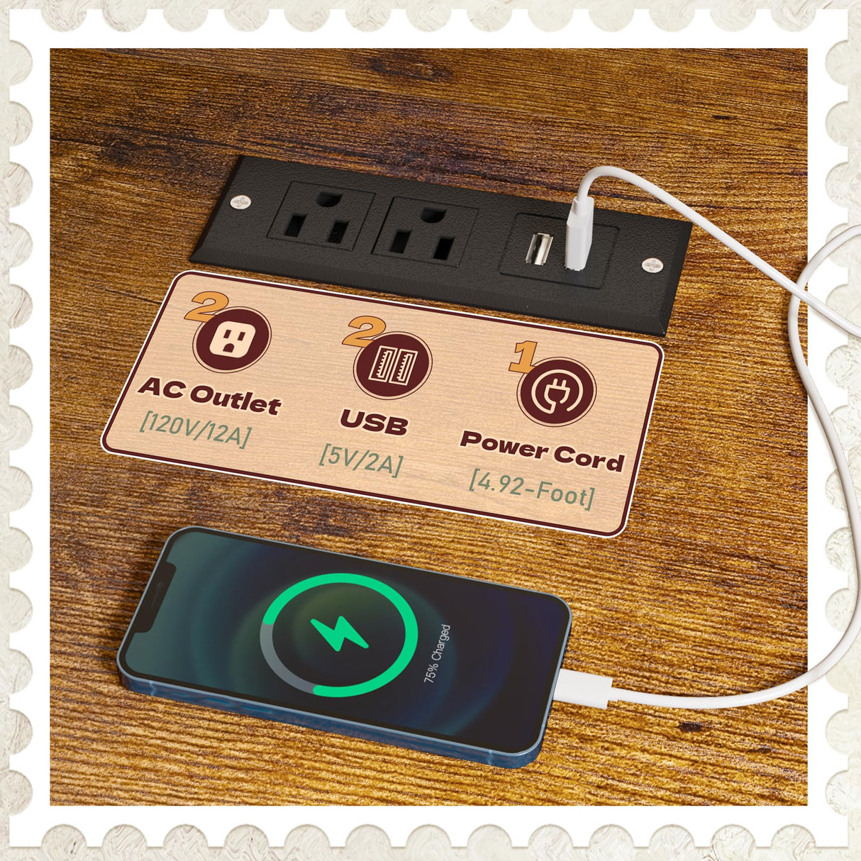 63" H Dresser for Bedroom with 10 Drawers, Fabric Dresser with Charging Station and LED Lights,Dressers & chests of Drawers with Open Shelves for Bedroom, Entryway, Rustic Brown EnHomee