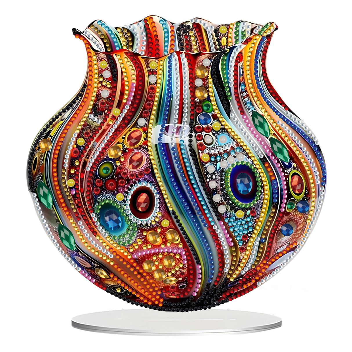 JJFox DIY Tabletop Diamond Art Painting Kit,Special Shaped Rhinestone Desk Placement Ornament,Home Stand Up Gem Painting Craft Kit,Gift,Double Sided. (Vase-1) JJFox