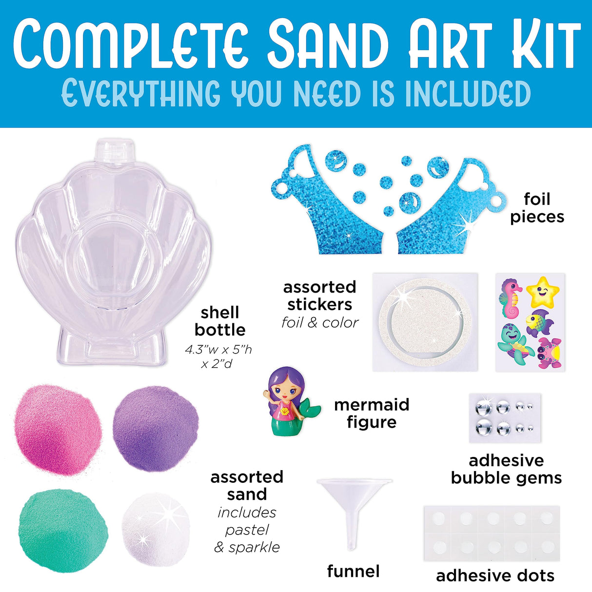 Creativity for Kids Sand Art Kit: Mermaid - Mermaid Gifts for Girls Ages 6-8+, Sand Art Kits, DIY Craft Kits for Kids Creativity for Kids