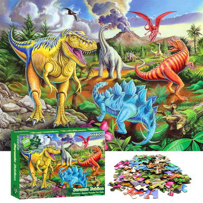 Puzzles for Kids Ages 4-8, 6-8, 8-10, Kids Puzzles 100 Piece Big Dinosaur Floor Jigsaw Puzzle for Kids Children Educational Puzzles Toys for Young Boys and Girls
