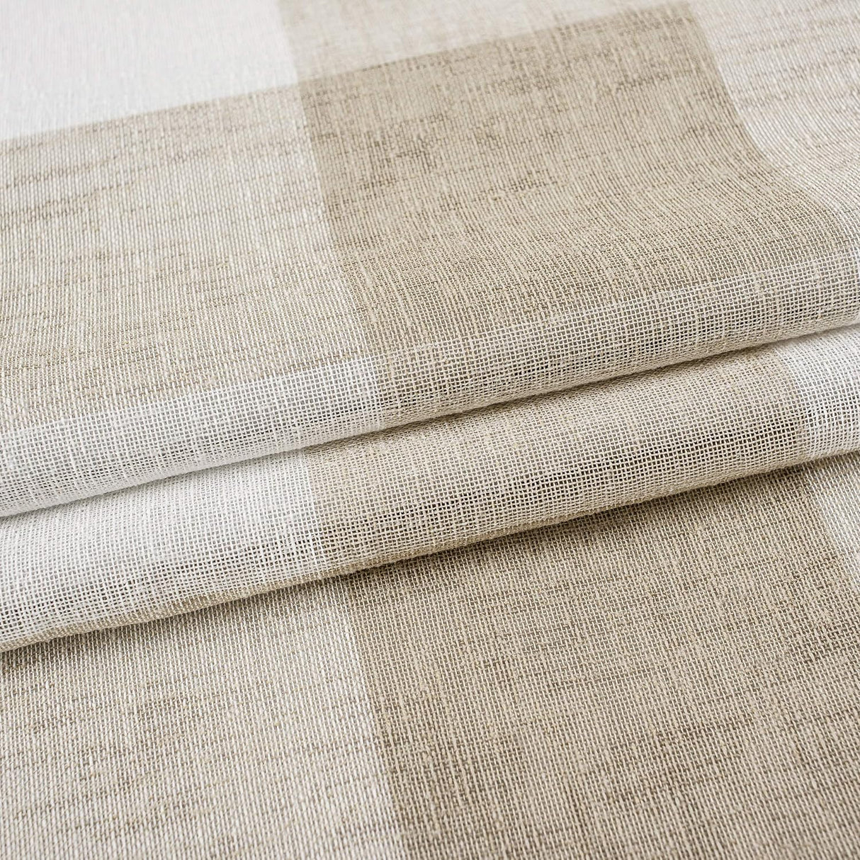 DriftAway Buffalo Plaid Check Curtains Woven Plaid Pattern Lined Blackout Thermal Insulated Window Curtain Grommet 2 Layers 2 Panels 52 Inch by 63 Inch Taupe DriftAway