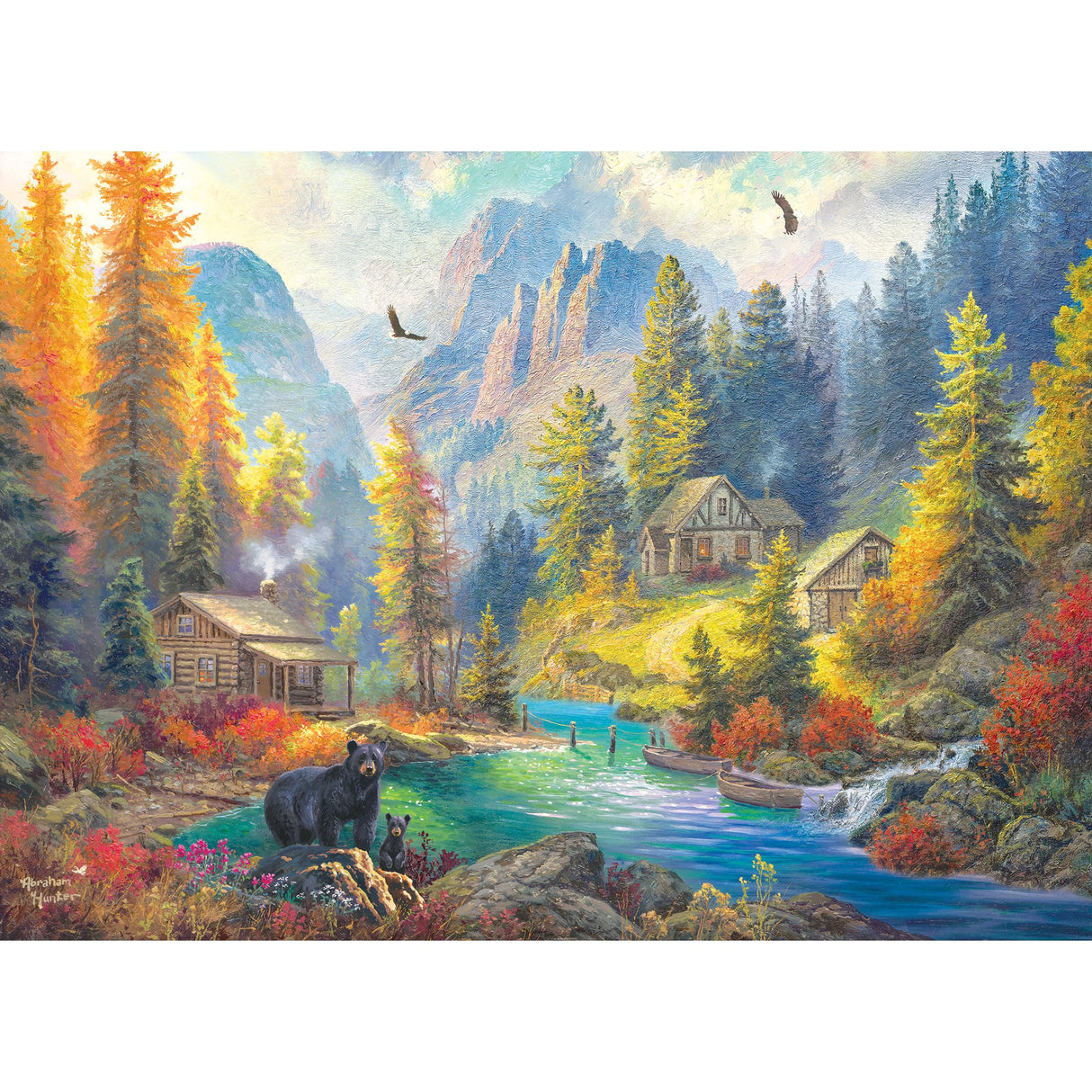 RoseArt - Abraham Hunter - Bear Mountain - 1000 Piece Jigsaw Puzzle for Adults RoseArt