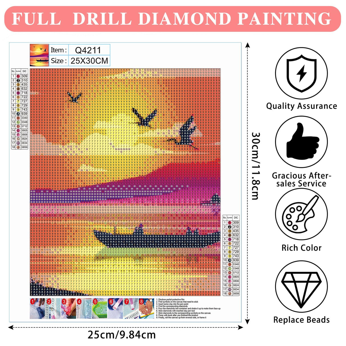 Fulmoon 24 Pack Diamond Painting Kits 11.8 x 9.8 Inch DIY 5D Abstract Landscapes Diamond Art Full Round Drill Crafts for Adults Kids Beginners Home Wall Decor Gifts Fulmoon