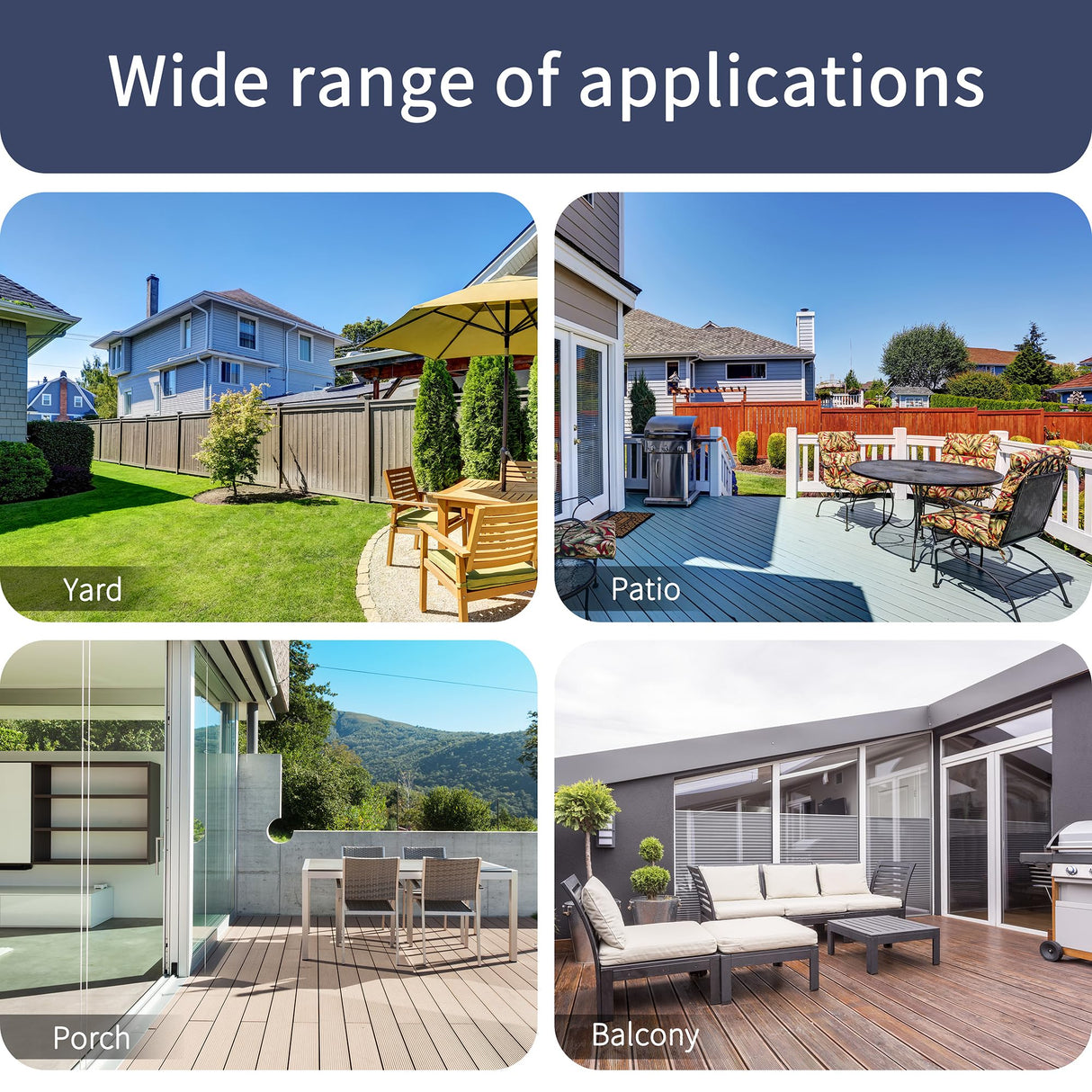 Shintenchi 6 Piece Patio Dining Set with Umbrella, Outdoor Furniture Set with 4 Folding Chairs and Tempered Glass Top Dining Table fot Lawn Backyard Garden Porch Blue Shintenchi