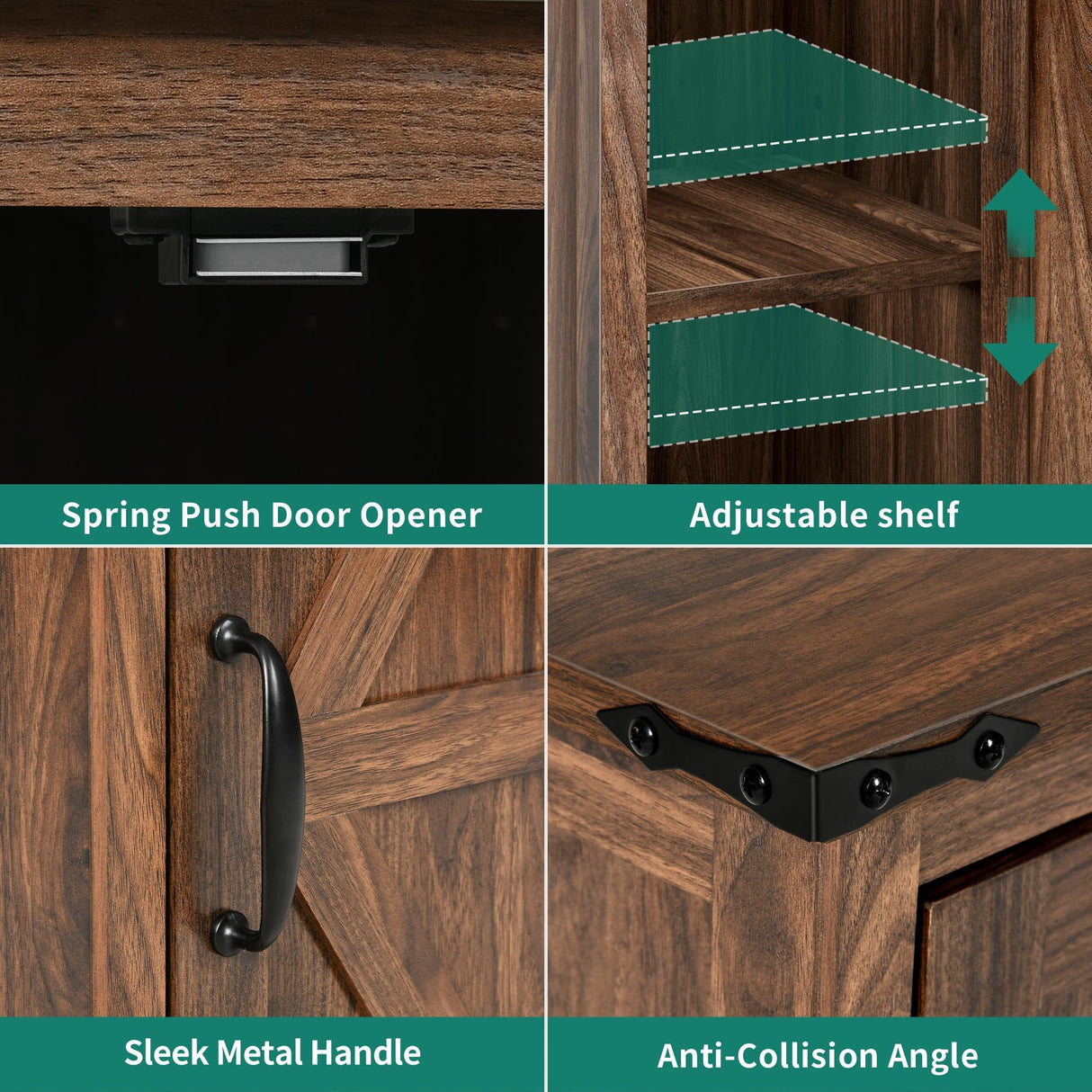 YITAHOME Farmhouse End Table Living Room, Side Table with Charging Station & Adjustable Storage Shelf, Nightstand Bedside Table Coffee Table for Bedroom, Living Room, Walnut YITAHOME