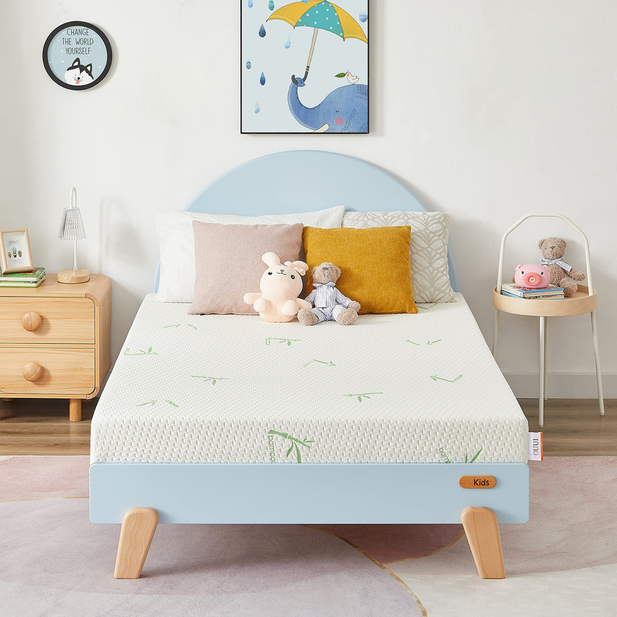 OUUI Twin Mattress, 6 Inch Memory Foam Mattress in a Box for Kids with Breathable Bamboo Cover, Medium Firm Gel Mattress for Bunk Bed, Trundle Bed, CertiPUR-US Certified OUUI