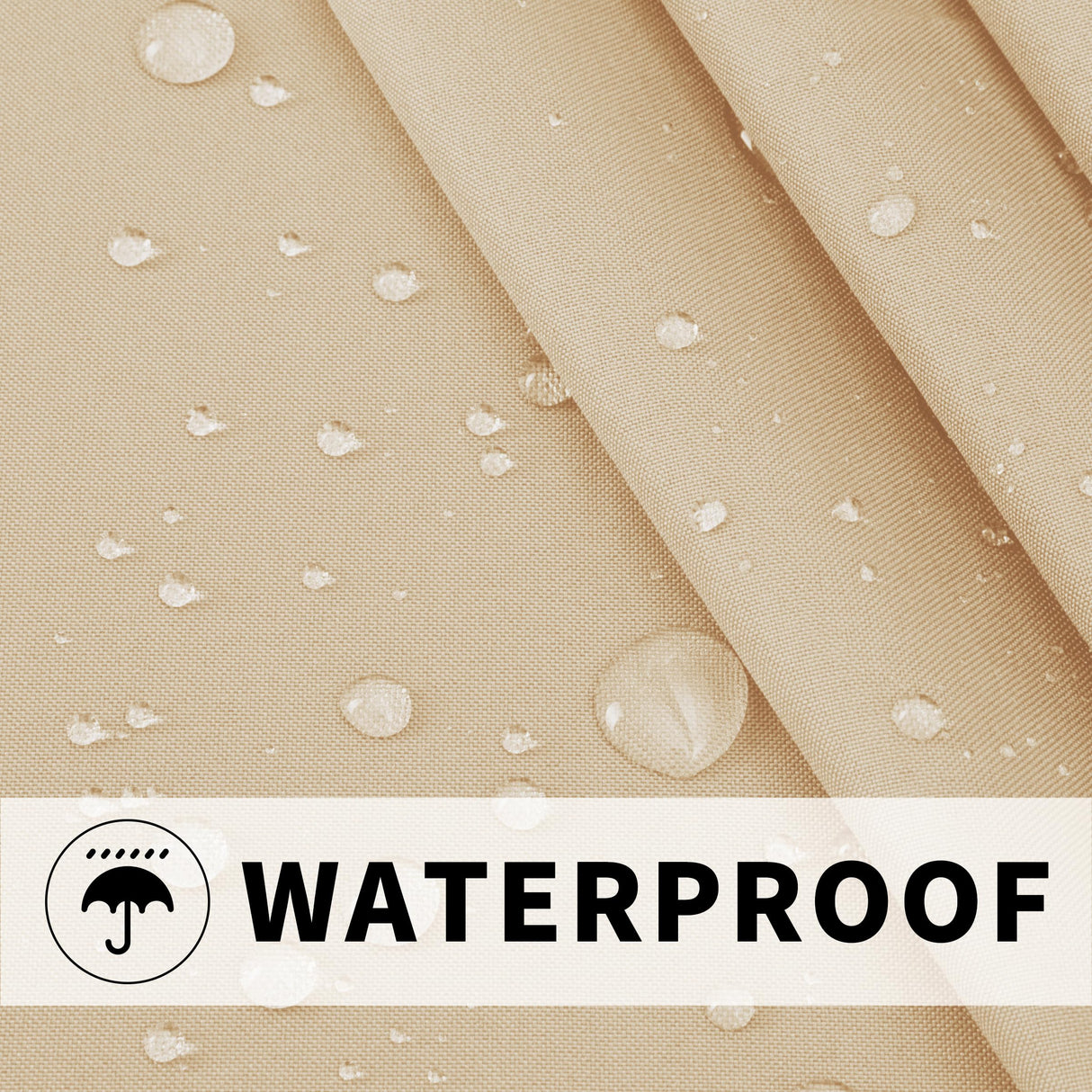 Easy-Going Outdoor Patio Curtains Detachable Tab Top Windproof Weatherproof Curtain for Cabana, Porch, Pergola and Gazebo, Tab Bottom Drape, 2 Panels, 54W x 84L inch, Beige Easy-Going