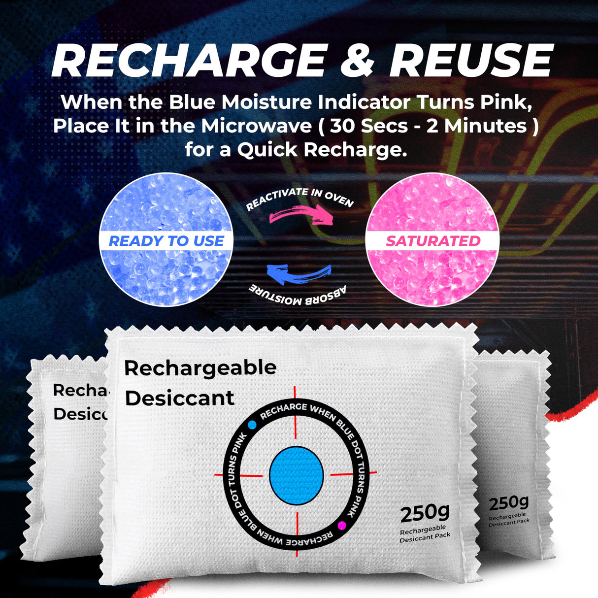 Cedar Mill Fine Firearms Gun Safe Dehumidifier – 250g Rechargeable Desiccant Packs for Storage & Humidity Control – Reusable Desiccant to Prevent Moisture Damage, Rust, and Corrosion for Firearms Cedar Mill Fine Firearms